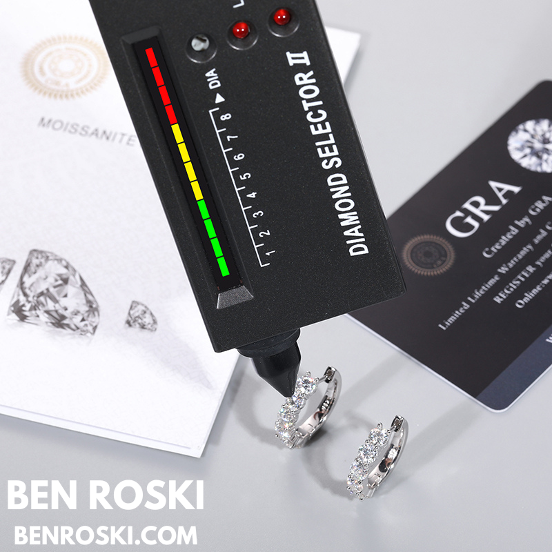 Hoop Earrings Sterling Silver, Gold, or Rose Gold | VVS Moissanite | GRA Certified