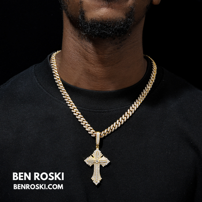 Moissanite Cross Pendant Sterling Silver, Gold, or Rose Gold | VVS Moissanite | GRA Certified