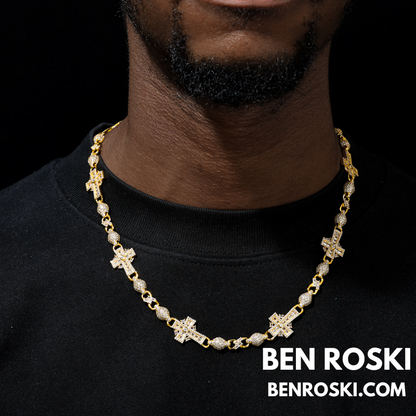 Cross Link Moissanite Necklace Sterling Silver, Gold & Rose Gold | GRA Certified