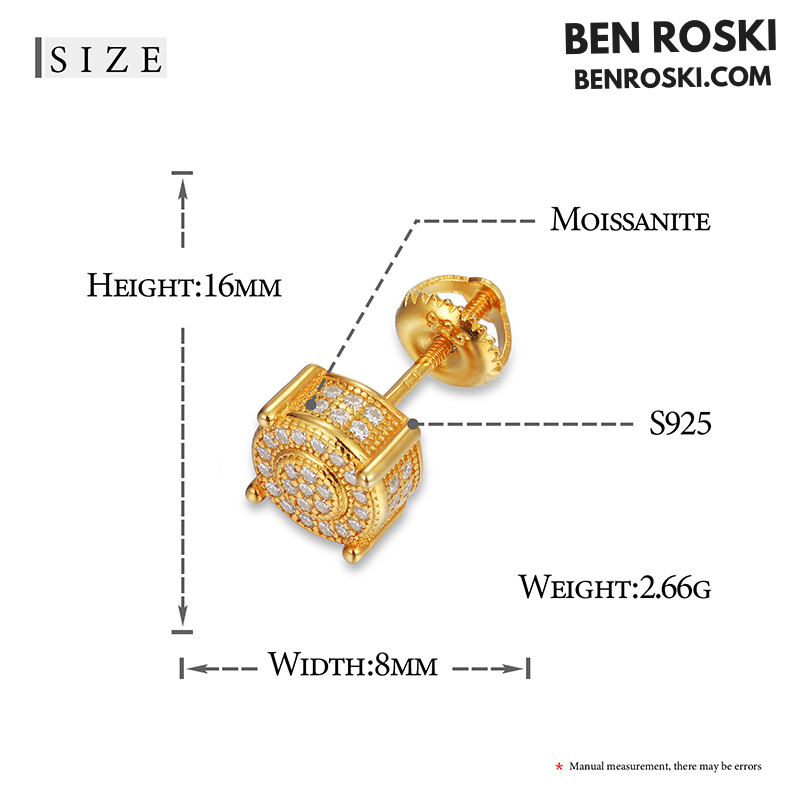 Round-Cut Moissanite Stud Earrings Sterling Silver or Gold / Rose Gold Plated | GRA Certified