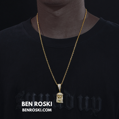 Jesus Face Moissanite Pendant Sterling Silver, Gold, or Rose Gold | VVS Moissanite | GRA Certified