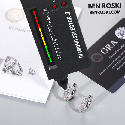Hoop Earrings Sterling Silver, Gold, or Rose Gold | VVS Moissanite | GRA Certified