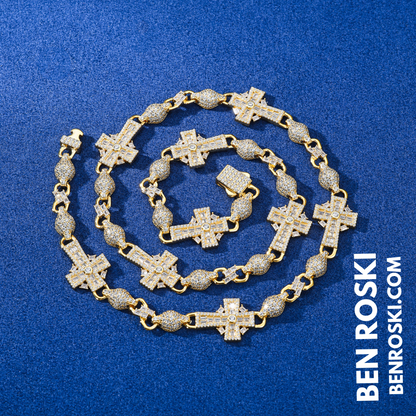 Cross Link Moissanite Necklace Sterling Silver, Gold & Rose Gold | GRA Certified