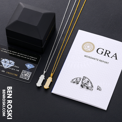 Skateboard Pendant Necklace Sterling Silver, Gold, or Rose Gold | VVS Moissanite | GRA Certified