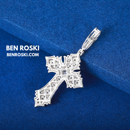 Moissanite Cross Pendant Sterling Silver, Gold, or Rose Gold | VVS Moissanite | GRA Certified