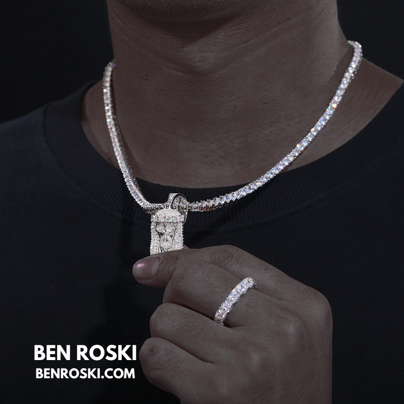 Jesus Face Moissanite Pendant Sterling Silver, Gold, or Rose Gold | VVS Moissanite | GRA Certified