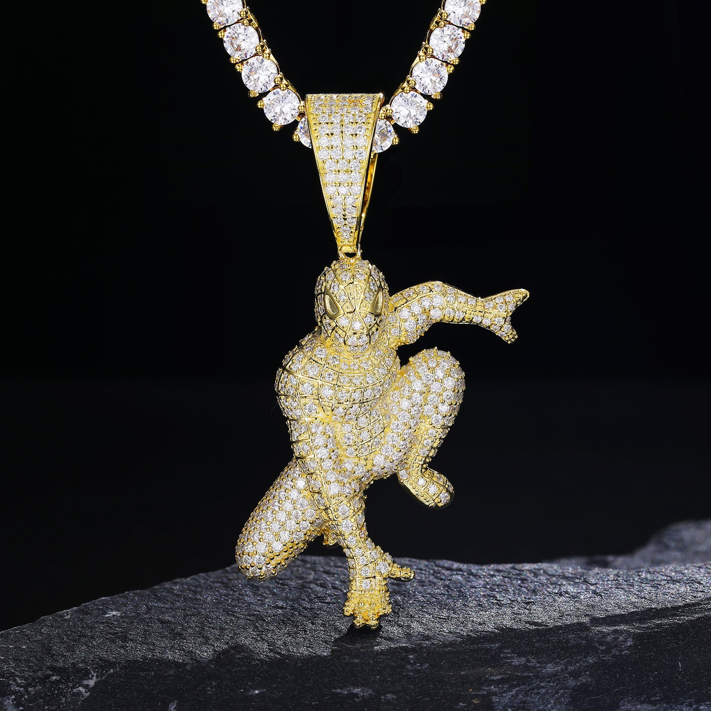 Spider Hero Moissanite Pendant Sterling Silver | Gold, Silver & Rose Gold | GRA Certified