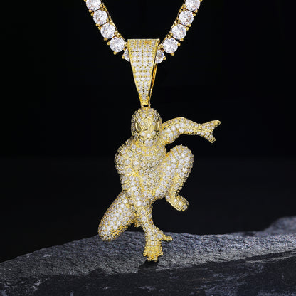 Spider Hero Moissanite Pendant Sterling Silver | Gold, Silver & Rose Gold | GRA Certified