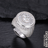 Round Baguette Cluster Ring – 21MM Width | VVS1 Moissanite | GRA Certified