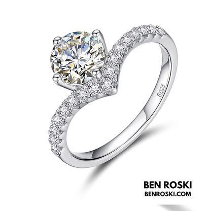 Moissanite Solitaire Halo Ring Sterling  Silver, Gold, or Rose Gold | VVS Moissanite | GRA Certified