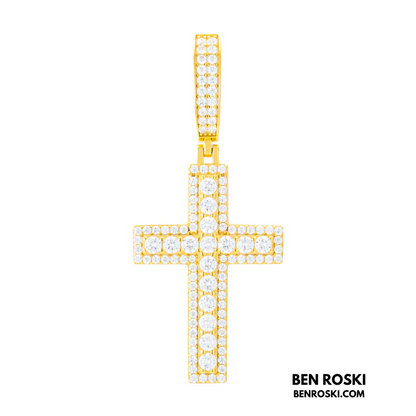 Moissanite Cross Pendant Sterling Silver, Gold & Rose Gold | VVS Moissanite | GRA Certified