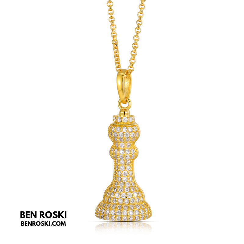 Moissanite Chess Piece Pendant Sterling Silver, Gold, or Rose Gold | VVS1 Moissanite | GRA Certified