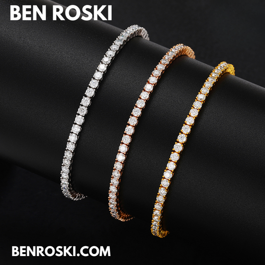 Moissanite Tennis Bracelet – 3MM / 4MM | 7–8 Inch | Silver, Gold & Rose Gold | VVS1 Moissanite | GRA Certified