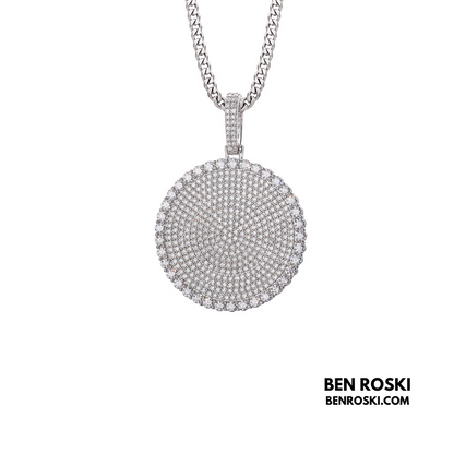 Round Cluster Moissanite Pendant Sterling Silver, Gold & Rose Gold | VVS Moissanite | GRA Certified