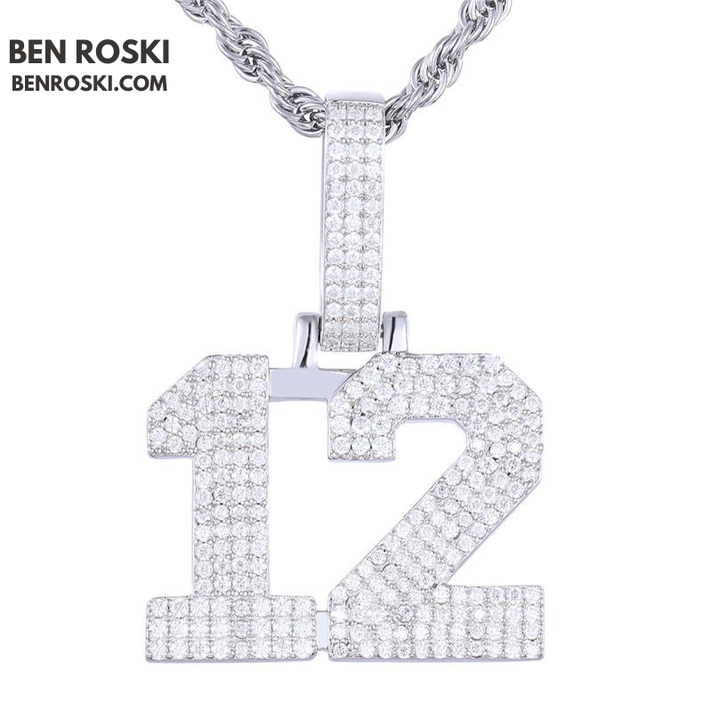 Custom Number Pendant Sterling Silver, Gold, or Rose Gold | VVS Moissanite | GRA Certified