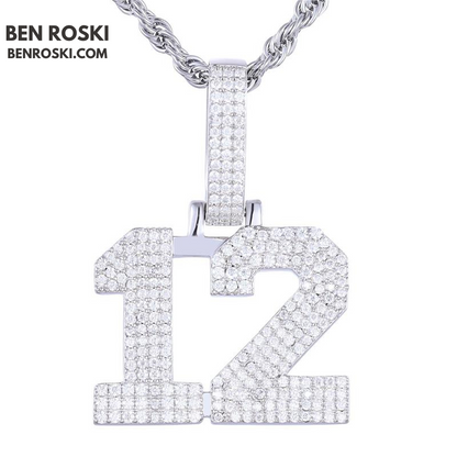 Custom Number Pendant Sterling Silver, Gold, or Rose Gold | VVS Moissanite | GRA Certified