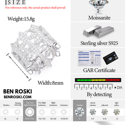 Fleur-de-Lis Moissanite Ring Sterling Silver, Gold & Rose Gold | VVS Moissanite | GRA Certified