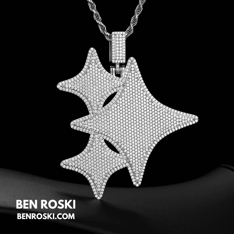 Starburst Pendant – 75MM Height | VVS1 Moissanite | GRA Certified