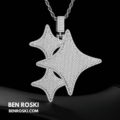 Starburst Pendant – 75MM Height | VVS1 Moissanite | GRA Certified