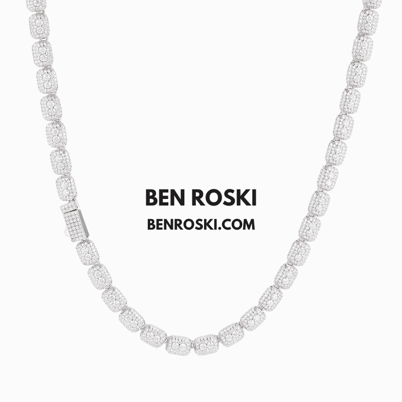 Cushion Link Moissanite Chain – 7MM Width | 22 Inch | 34.17g | GRA Certified