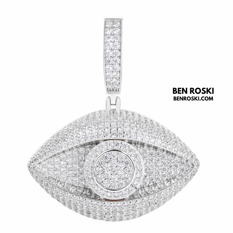 Eye Pendant – 50MM Height | VVS1 Moissanite | GRA Certified