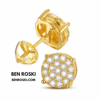 Round Cluster Stud Earrings – VVS1 Moissanite | GRA Certified