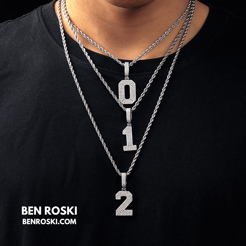 Custom Number Pendant Sterling Silver, Gold, or Rose Gold | VVS Moissanite | GRA Certified