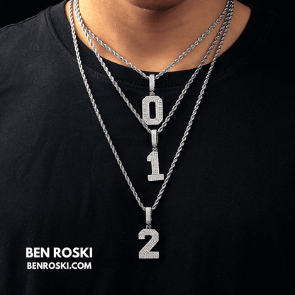 Custom Number Pendant Sterling Silver, Gold, or Rose Gold | VVS Moissanite | GRA Certified