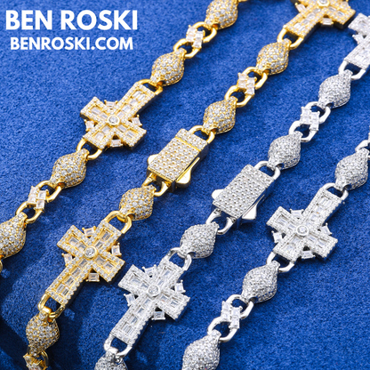 Cross Link Moissanite Necklace Sterling Silver, Gold & Rose Gold | GRA Certified