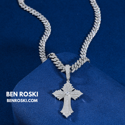 Moissanite Cross Pendant Sterling Silver, Gold, or Rose Gold | VVS Moissanite | GRA Certified