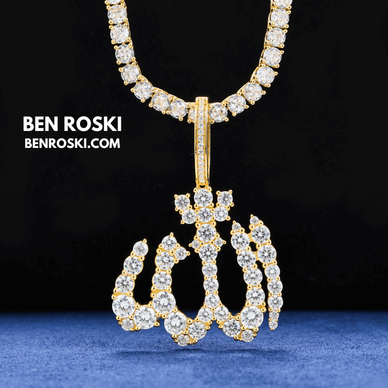 Allah Pendant – 54MM Height | VVS1 Moissanite | GRA Certified