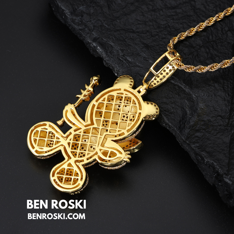Evil Teddy Bear Pendant Sterling Silver or Gold / Rose Gold Plated | VVS Moissanite | GRA Certified