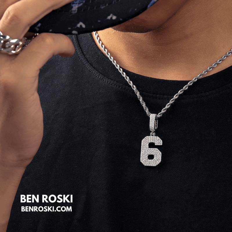 Custom Number Pendant Sterling Silver, Gold, or Rose Gold | VVS Moissanite | GRA Certified