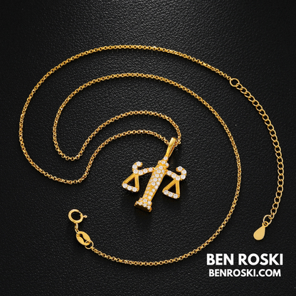 Scales of Justice Pendant Sterling Silver, Gold, or Rose Gold | VVS Moissanite | GRA Certified