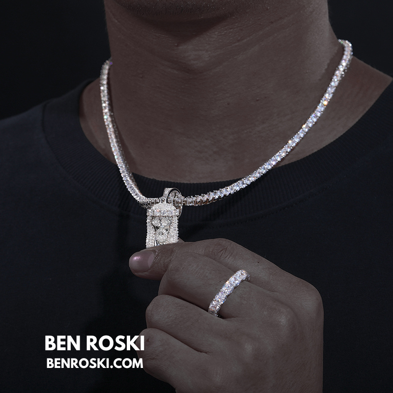 Jesus Face Moissanite Pendant Sterling Silver, Gold, or Rose Gold | VVS Moissanite | GRA Certified