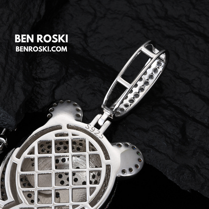 Evil Teddy Bear Pendant Sterling Silver or Gold / Rose Gold Plated | VVS Moissanite | GRA Certified