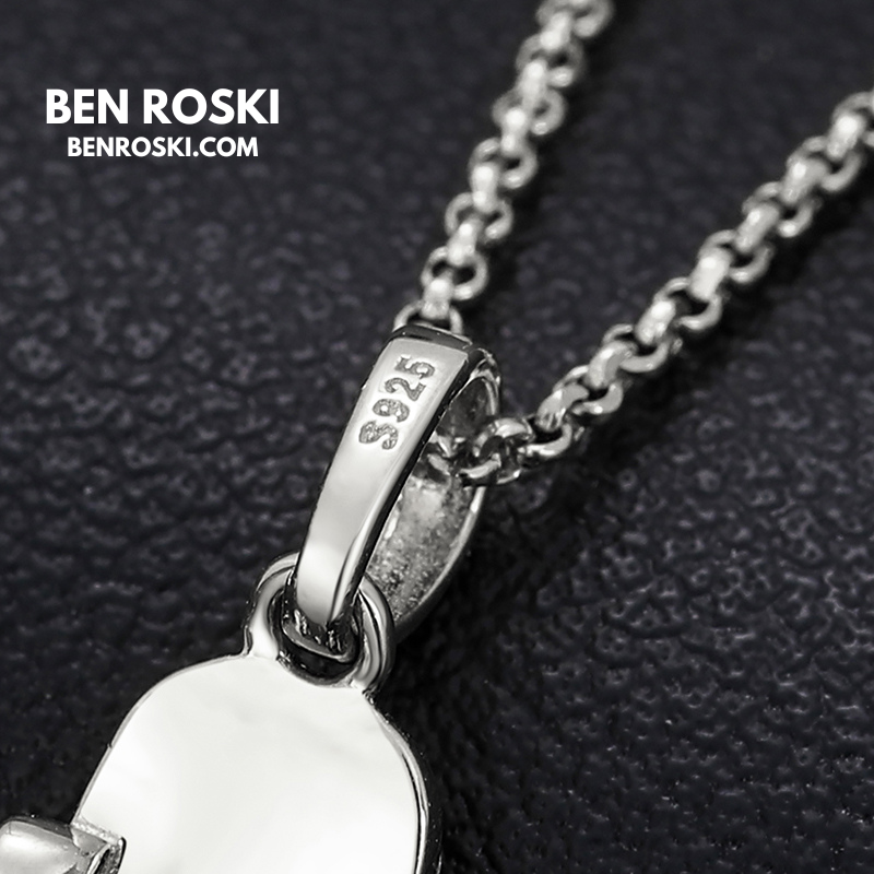 Skateboard Pendant Necklace Sterling Silver, Gold, or Rose Gold | VVS Moissanite | GRA Certified