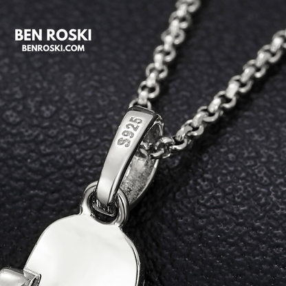 Skateboard Pendant Necklace Sterling Silver, Gold, or Rose Gold | VVS Moissanite | GRA Certified