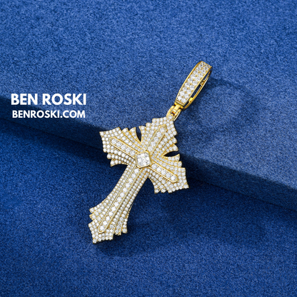 Moissanite Cross Pendant Sterling Silver, Gold, or Rose Gold | VVS Moissanite | GRA Certified