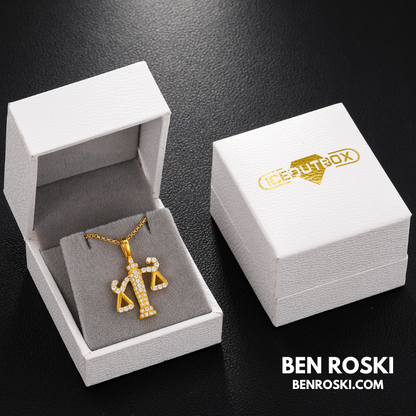 Scales of Justice Pendant Sterling Silver, Gold, or Rose Gold | VVS Moissanite | GRA Certified