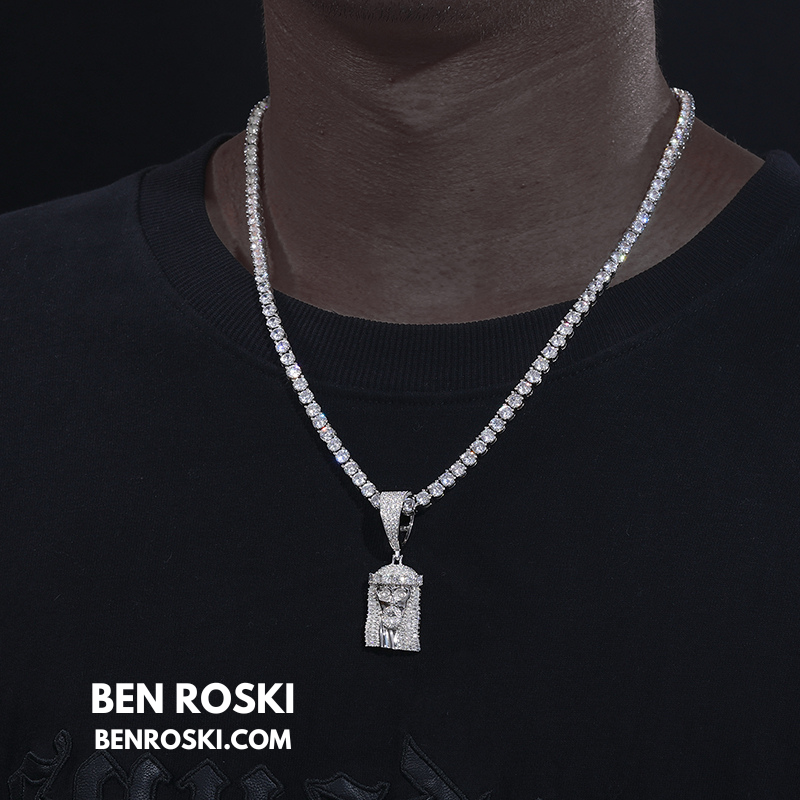 Jesus Face Moissanite Pendant Sterling Silver, Gold, or Rose Gold | VVS Moissanite | GRA Certified