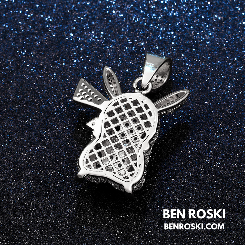 Iced-Out Pikachu Moissanite Pendant – Sterling Silver | Gold, Silver & Rose Gold | GRA Certified