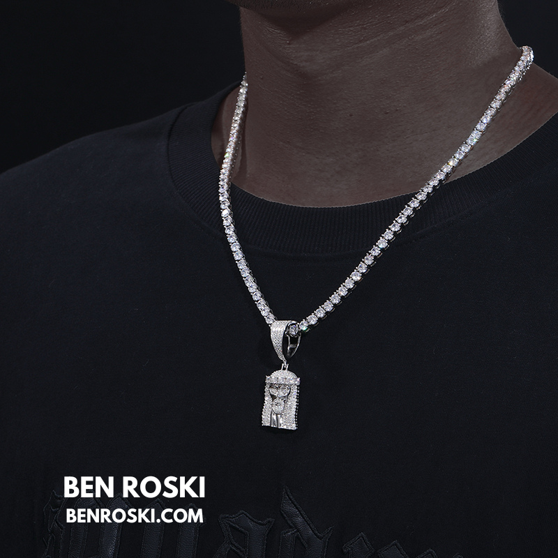 Jesus Face Moissanite Pendant Sterling Silver, Gold, or Rose Gold | VVS Moissanite | GRA Certified