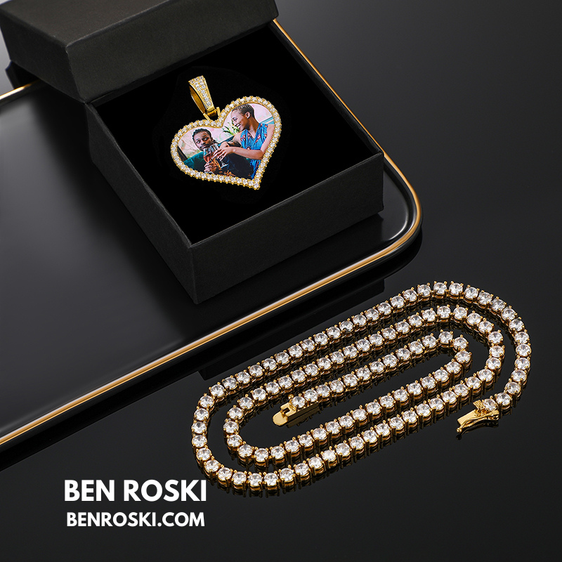 Custom Heart Photo Pendant Sterling Silver, Gold, or Rose Gold | vvs Moissanites | Personalized