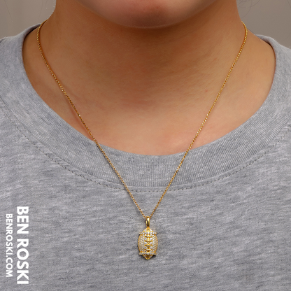 Moissanite Football Pendant Necklace Sterling Silver, Gold, or Rose Gold | VVS Moissanite | GRA Certified