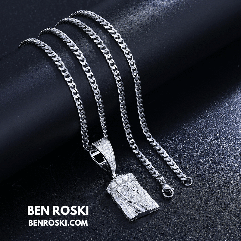 Jesus Face Moissanite Pendant Sterling Silver, Gold, or Rose Gold | VVS Moissanite | GRA Certified