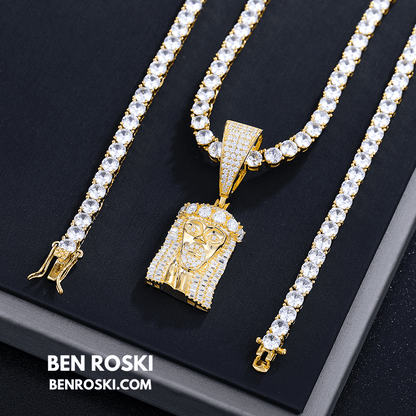 Jesus Face Moissanite Pendant Sterling Silver, Gold, or Rose Gold | VVS Moissanite | GRA Certified