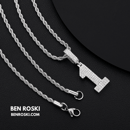 Custom Number Pendant Sterling Silver, Gold, or Rose Gold | VVS Moissanite | GRA Certified