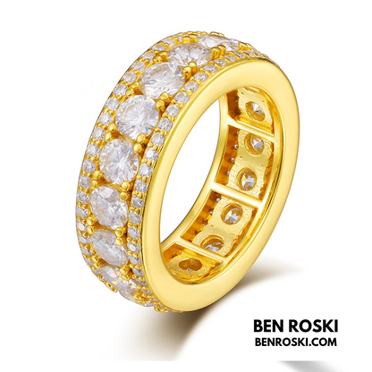 8MM Eternity Band Ring Sterling Silver, Gold & Rose Gold  | VVS Moissanite | GRA Certified |