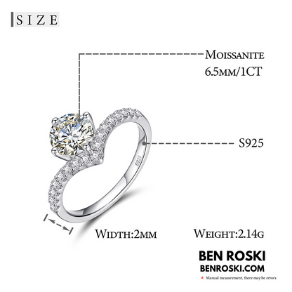 Moissanite Solitaire Halo Ring Sterling  Silver, Gold, or Rose Gold | VVS Moissanite | GRA Certified